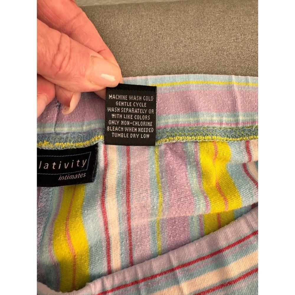 Relativity Multicolor Striped Drawstring Waist Straight Leg Casual Pants Medium - Picture 6 of 11